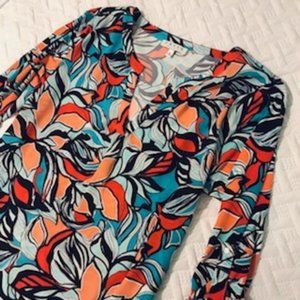 CHAUS Tropical Print Blouse
